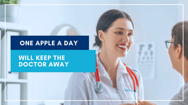 One Apple A Day Will Keep the Doctor Away image of a doctor