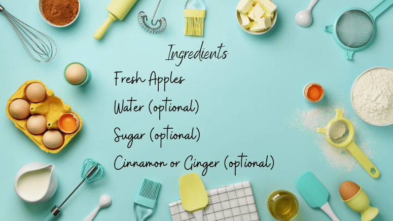 ingredients to make apple juice with a blender